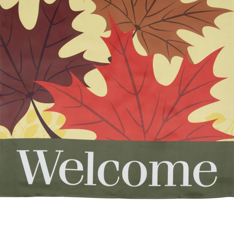 28" x 40" Red & Yellow Fall Leaves Welcome Outdoor House Flag