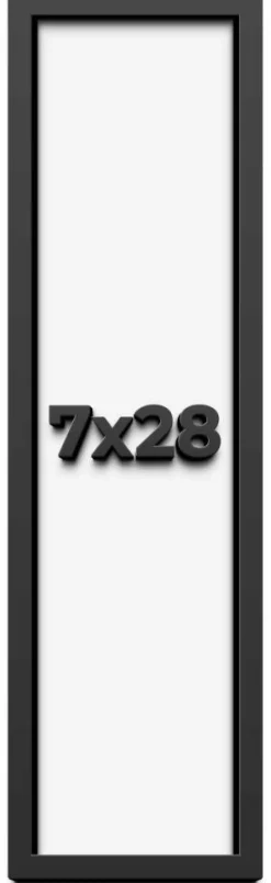7x28 Shadow Box Frame Black | 1 inches Deep Real Wood Contemporary Shadowbox Display Frame | UV Resistant Acrylic Front, Acid Free Backing, and Hanging Hardware | Dugan Picture Frame Style