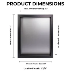 24x30 Shadow Box Frame Black Wood With a 1 3/4