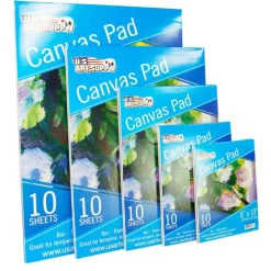 18" x 24" 10-Sheet 8-Ounce Triple Primed Acid-Free Canvas Paper Pad (Pack of 2 Pads), Canvas Paper for Acrylic Painting