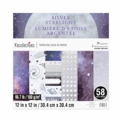 12" x 12" Silver Starlight Paper Pad by Recollections™, 58 Sheets