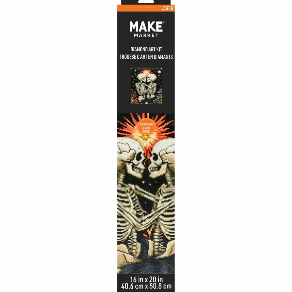 16" x 20" Skeleton Lovers Diamond Art Kit by Make Market®