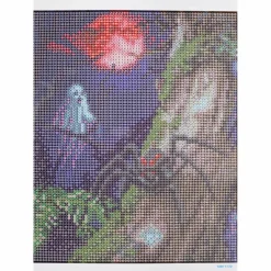 8" x 10" Spider & Blood Moon Diamond Art Kit with Magnetic Wood Frame by Make Market®