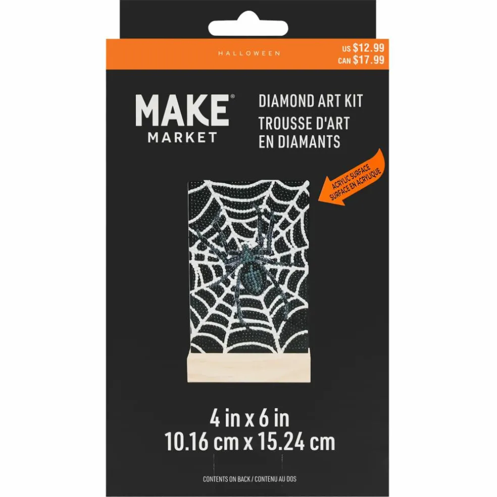 4" x 6" Spider's Web Acrylic Surface Diamond Art Kit with Wood Stand by Make Market®
