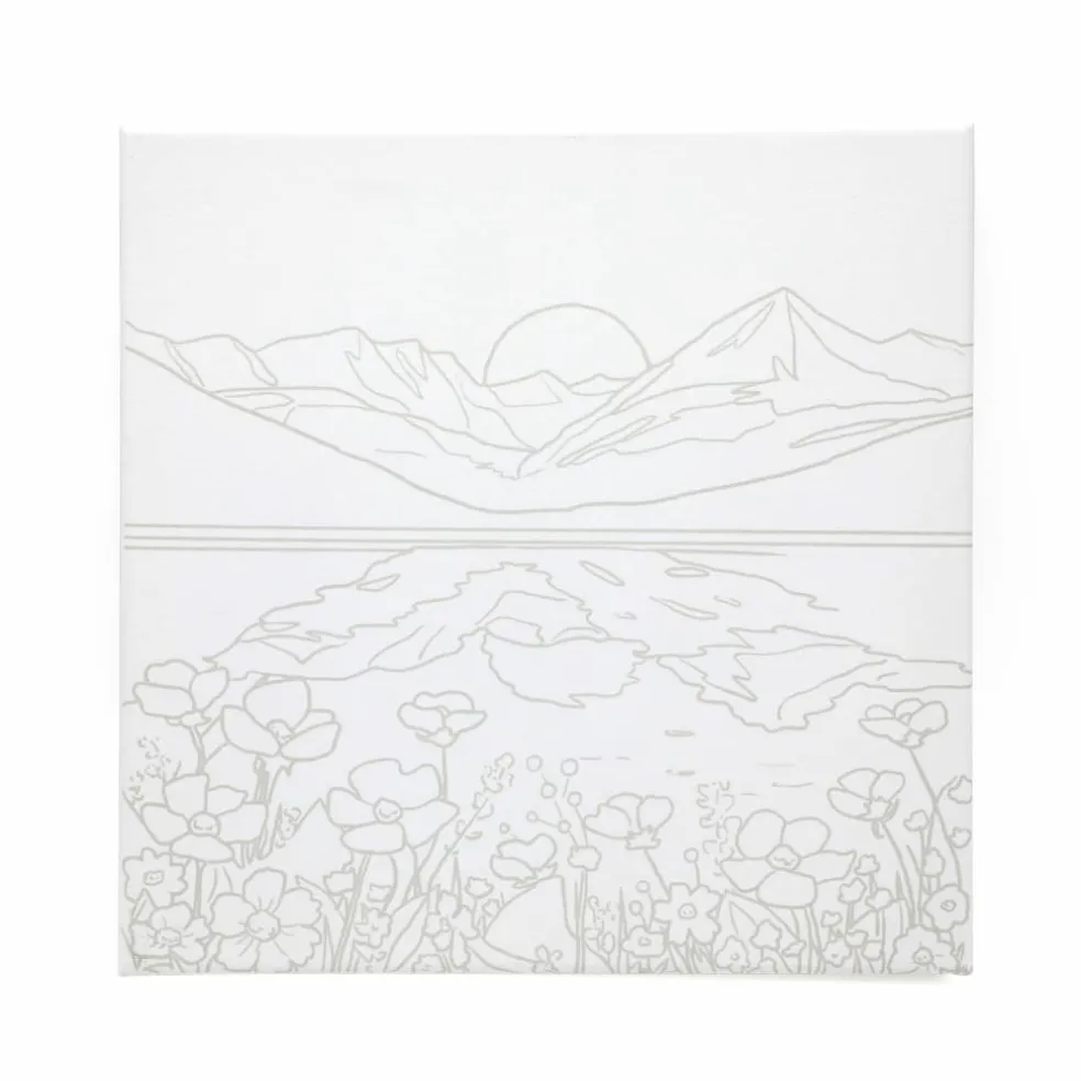 11" x 11" Summer Floral Mountain Canvas Painting Kit by Craft Smart®