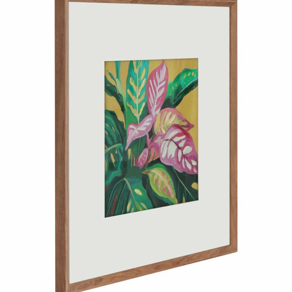 20" x 20" Vibrant Jungle Leaves Wall Décor in Woodgrain Frame by Ashland®