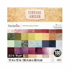 12" x 12" Vintage Paper Pad by Recollections™, 180 Sheets