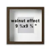 9 ¾x9 ¾" Walnut-Effect Frame with Acid-Free Mat & Plastic Front – Deep Design for Hanging or Standing, ALFTA Hook Compatible