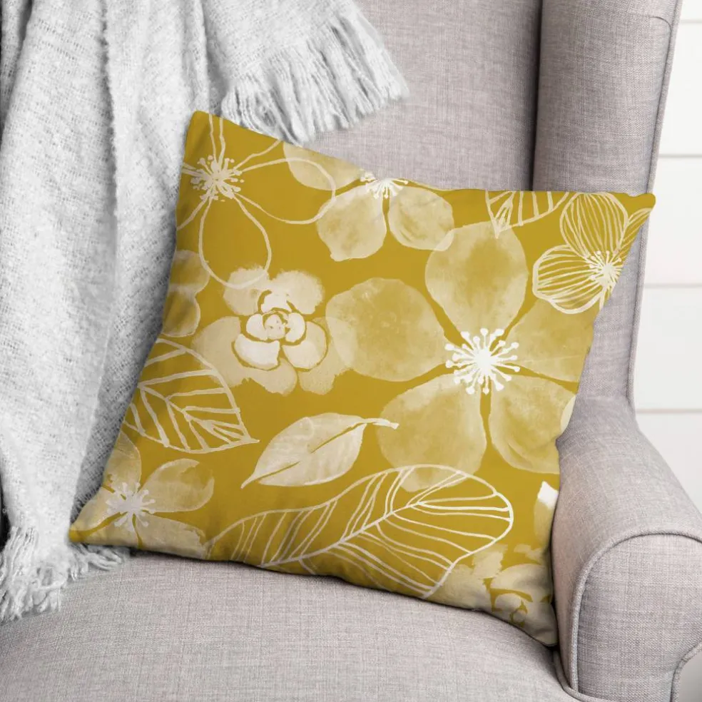 18" x 18" Watercolor Flowers Versatile Throw Pillow