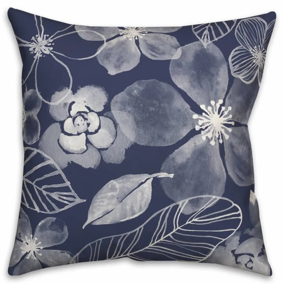 18" x 18" Watercolor Flowers Versatile Throw Pillow