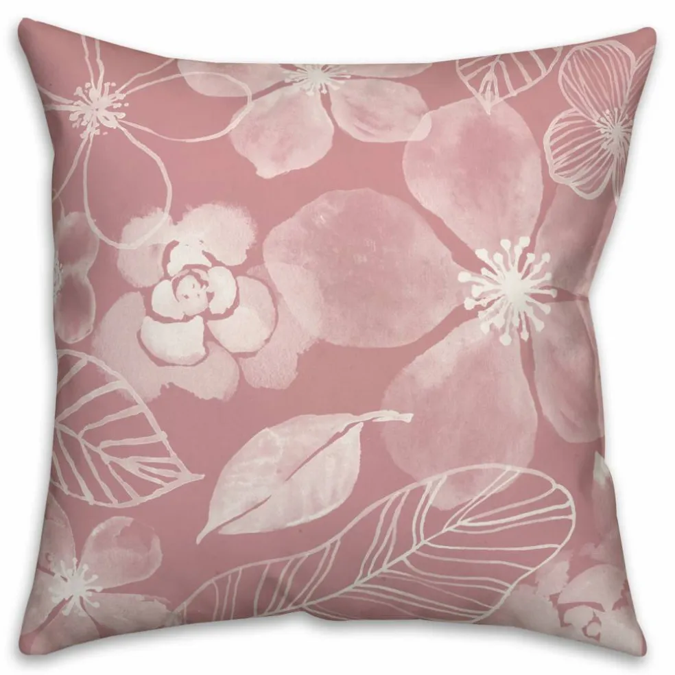 18" x 18" Watercolor Flowers Versatile Throw Pillow