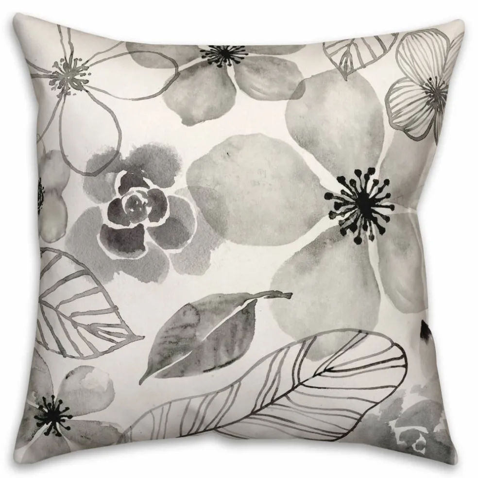 18" x 18" Watercolor Flowers Versatile Throw Pillow