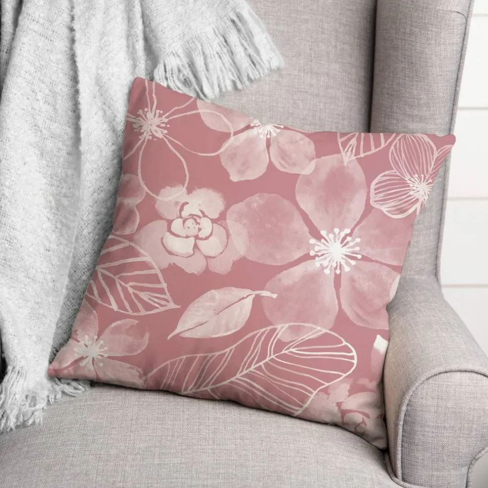 18" x 18" Watercolor Flowers Versatile Throw Pillow
