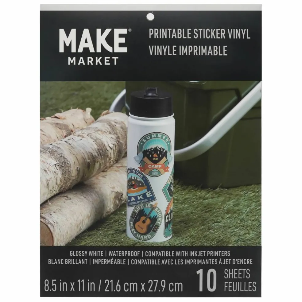 8.5" x 11" Waterproof Printable Vinyl Sticker Sheets, 10ct. by Make Market®