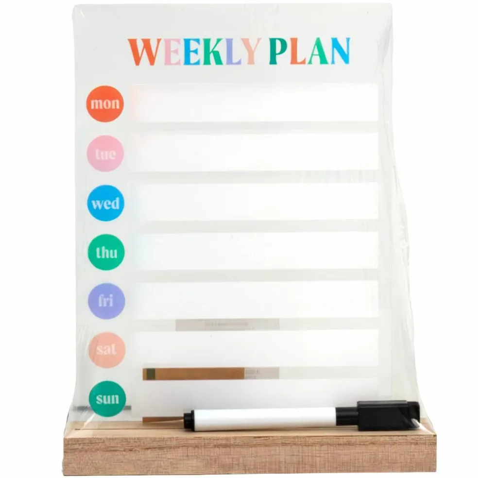 9" x 6.75" Weekly Dry Erase Planner with Marker