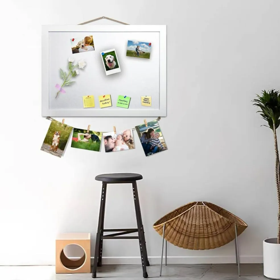 15"x11" White Cork Board with Felt(White)