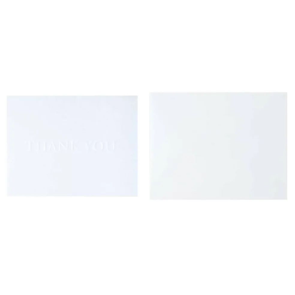 4.25" x 5.5" White Embossed Thank You Card & Envelope Sets, 50ct. by Recollections™