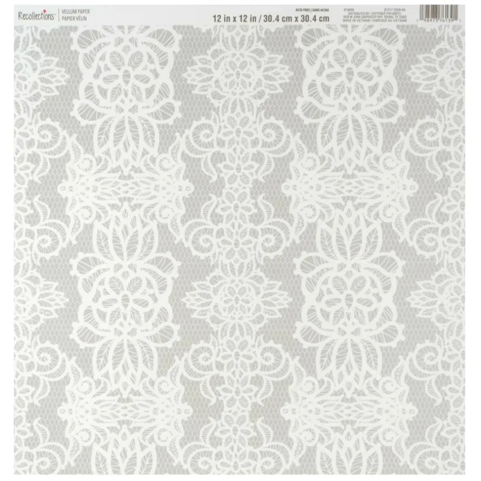 12" x 12" White Lace Vellum Paper by Recollections™