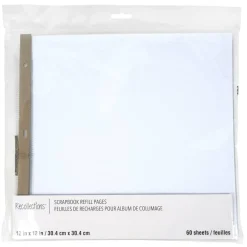 12" x 12" White Scrapbook Refill Pages by Recollections™, 60 Sheets