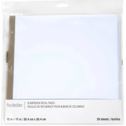 12" x 12" White Scrapbook Refill Pages by Recollections™, 20 Sheets