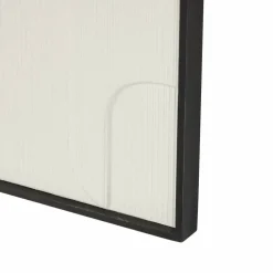 32" x 17" White Wood Geometric Home Wall Décor Set with Black Frame
