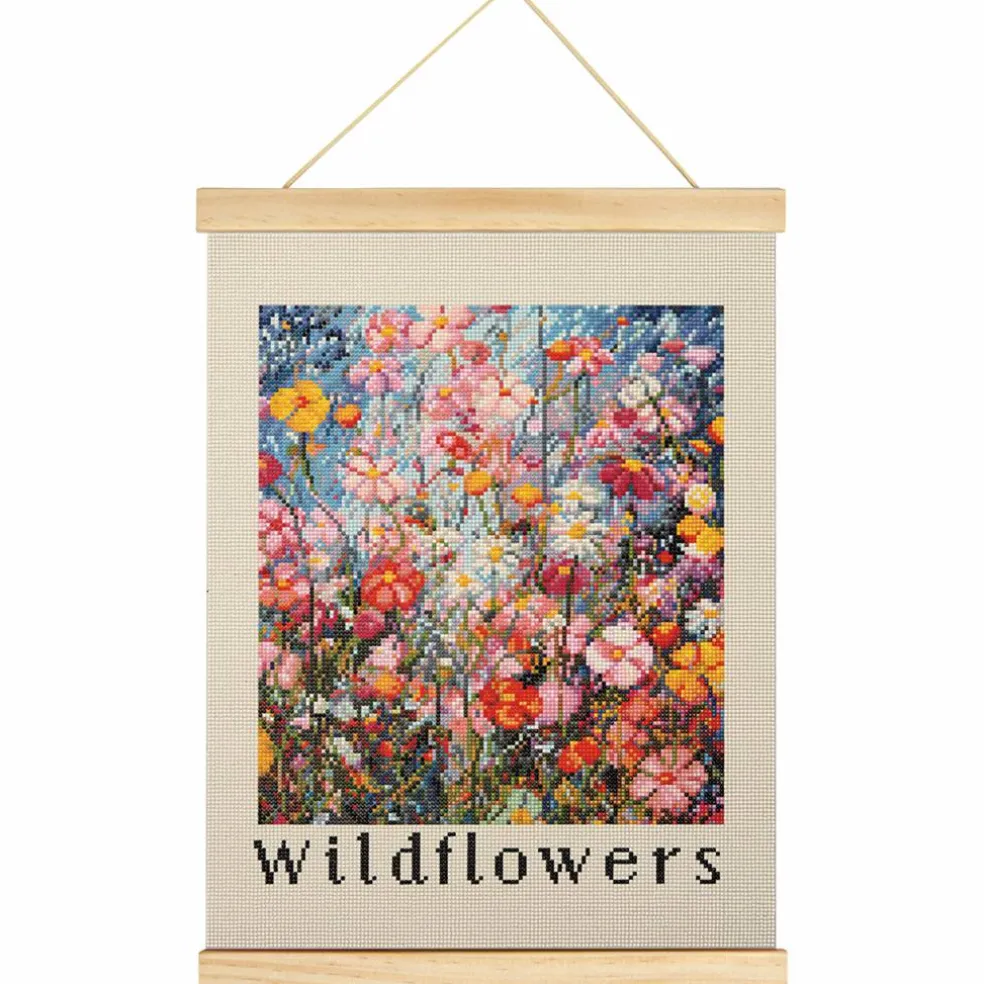 16" x 20" Wildflowers Diamond Art Kit with Wood Frame by Make Market®