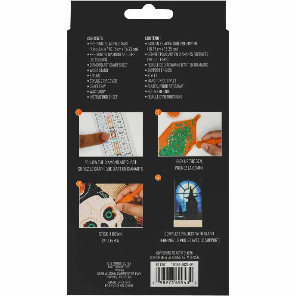 4" x 6" Witch Acrylic Surface Diamond Art Kit with Wood Stand by Make Market®