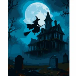 11" x 14" Witch Over the Moon Paint-by-Number Kit by Artist's Loft®