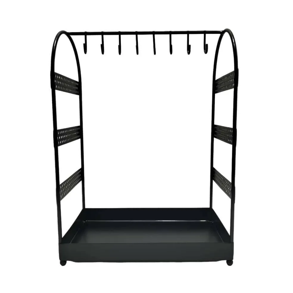 9.5" x 6" x 13" Black Metal Jewelry Display