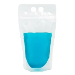 5 1/16" x 1 9/16" x 9" Clear Drink Pouch