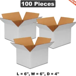 6" x 6" x 4" Corrugated Boxes for Shipping and Storage