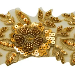 2 1/2"x 10 yards Gold Beaded Sequin Trim