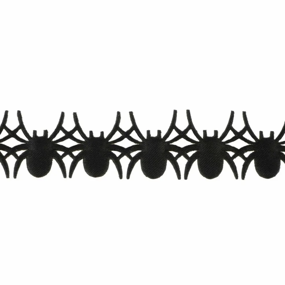 4/5" x 4yd. Black Die Cut Spiders Ribbon by Celebrate It®