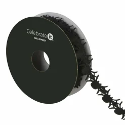 4/5" x 4yd. Black Die Cut Spiders Ribbon by Celebrate It®
