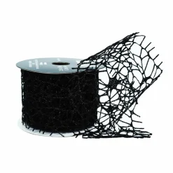 2.5" x 6.6yd. Black Glitter Spiderweb Ribbon by Celebrate It®