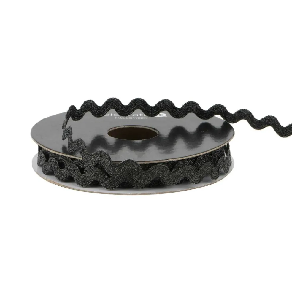 3/8" x 4yd. Black Metallic Rick Rack Ribbon by Celebrate It®