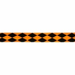 1.5" x 10yd. Black & Orange Diamond Wired Pongee Ribbon by Celebrate It®
