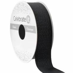 7/8" x 5yd. Black & Silver Grosgrain Ribbon by Celebrate It™ Classic