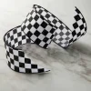 2.5" x 3yd. Black & White Checkered Wired Edge Ribbon by Celebrate It™