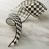 2.5" x 3yd. Black & White Diamonds Wired Edge Ribbon by Celebrate It™