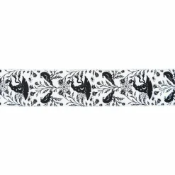 2.5" x 6.6yd. Black & White Witch Hat Wired Faux Linen Ribbon by Celebrate It®