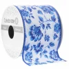 2.5" x 3yd. Blue Chinoiserie Floral Wired Edge Ribbon by Celebrate It™