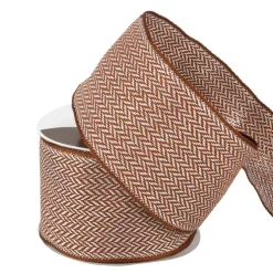 2.5" x 6.6yd. Brown & White Wired Tweed Ribbon by Celebrate It®