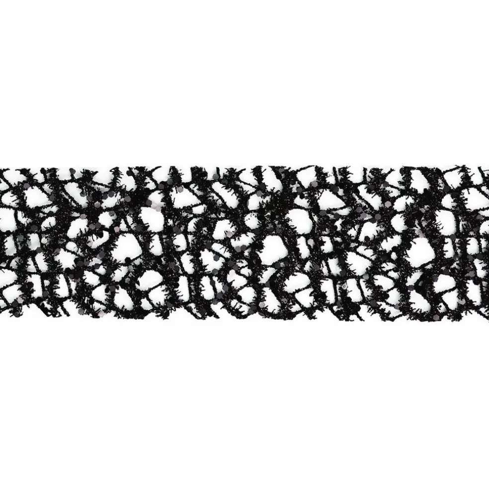 2.5" x 6.6yd. Chunky Black Glitter Web Ribbon by Celebrate It®