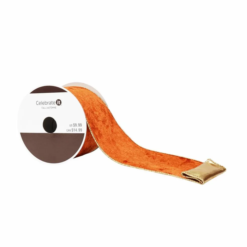 2.5" x 5yd. Copper Wired Velvet Ribbon by Celebrate It®