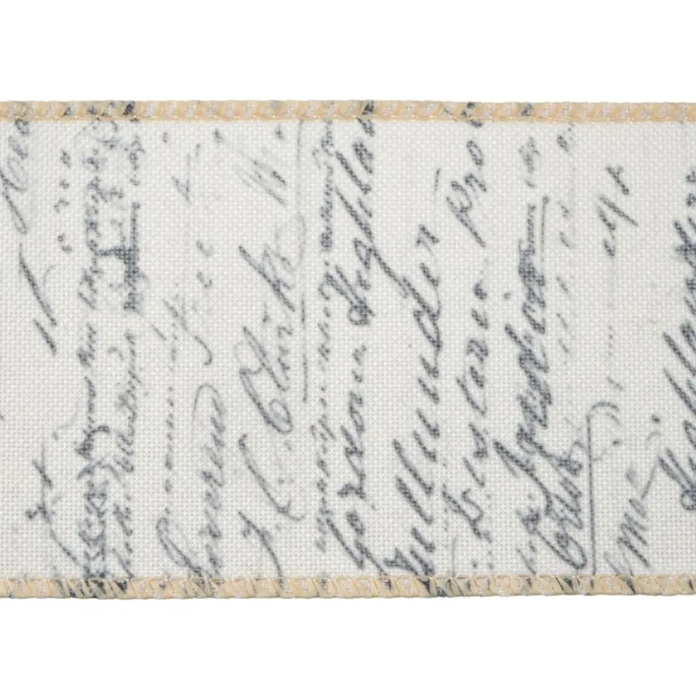 2.5" x 6.6yd. Cursive Writing Wired Ribbon by Celebrate It®