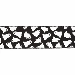 2.5" x 6.6yd. Glow-in-the-Dark Ghosts Wired Faux Linen Ribbon by Celebrate It®