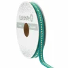 1/4" x 3yd. Green & Gold Dotted Ribbon by Celebrate It® Classic