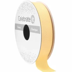 5/8" x 7yd. Light Yellow Twill Ribbon by Celebrate It® Classic