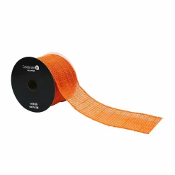 2.5" x 6.6yd. Metallic Orange Wired Faux Jute Ribbon by Celebrate It®